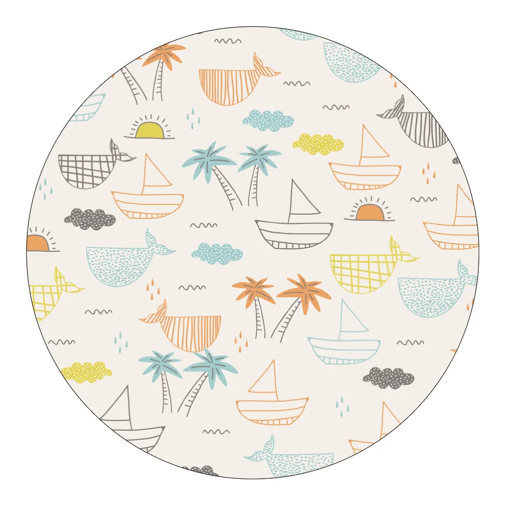 Runder Spielteppich für Kinder mit Tiermotiven und Handabdrücken – 24 , 80