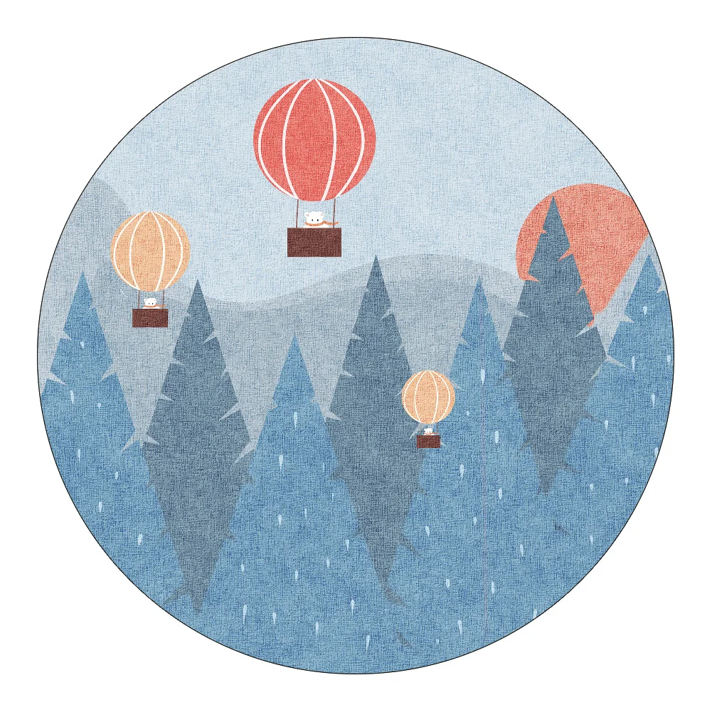 Runder Spielteppich für Kinder mit Tiermotiven und Handabdrücken – 21 , 40