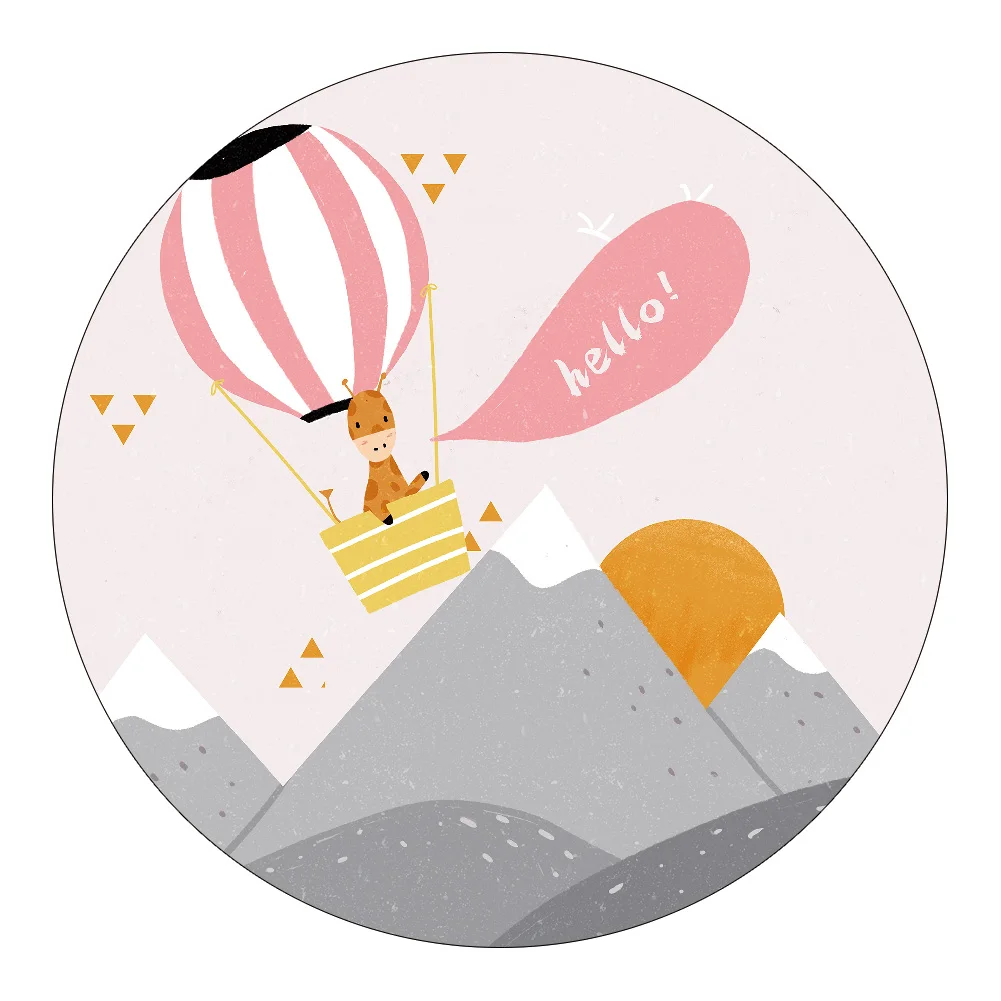 Runder Spielteppich für Kinder mit Tiermotiven und Handabdrücken – 20 , 40