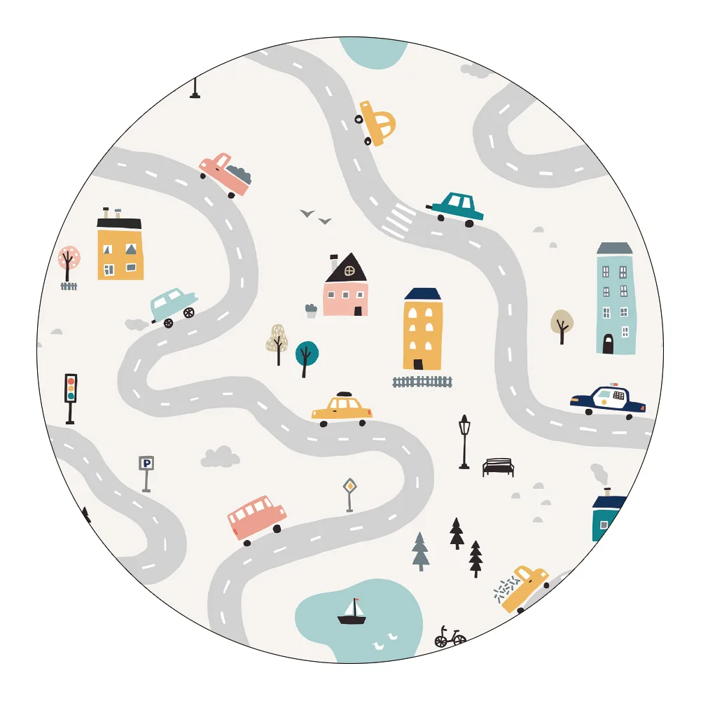 Runder Spielteppich für Kinder mit Tiermotiven und Handabdrücken – 13 , 40