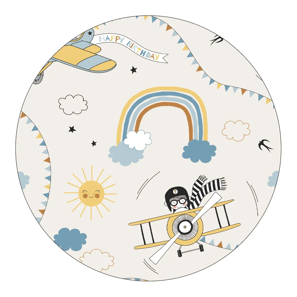 Runder Spielteppich für Kinder mit Tiermotiven und Handabdrücken – 12 , 60