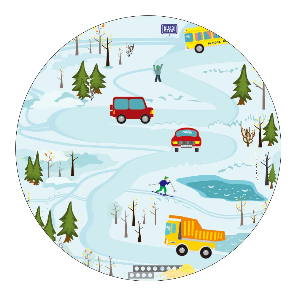 Runder Spielteppich für Kinder mit Tiermotiven und Handabdrücken – 8 , 40