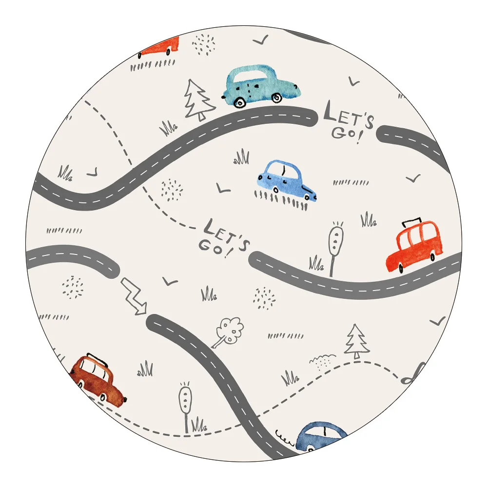 Runder Spielteppich für Kinder mit Tiermotiven und Handabdrücken – 7 , 40