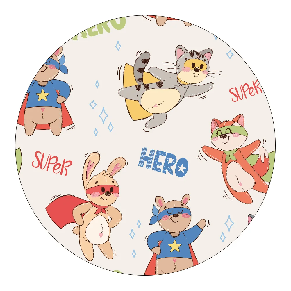 Runder Spielteppich für Kinder mit Tiermotiven und Handabdrücken – 6 , 40