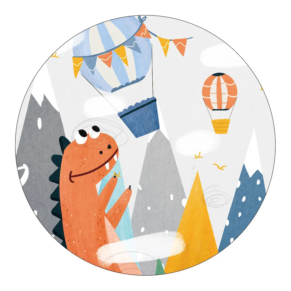 Runder Spielteppich für Kinder mit Tiermotiven und Handabdrücken – 3 , 40