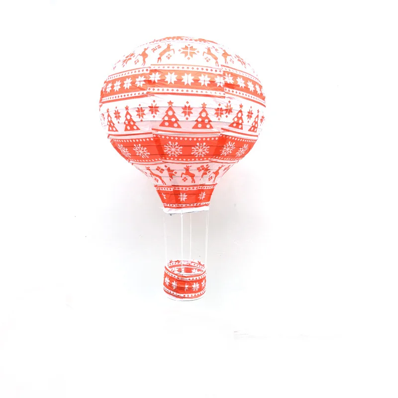 Bunte Faltlaterne im Heißluftballon-Design für Feiern – white snow , 30CM Hot air balloon