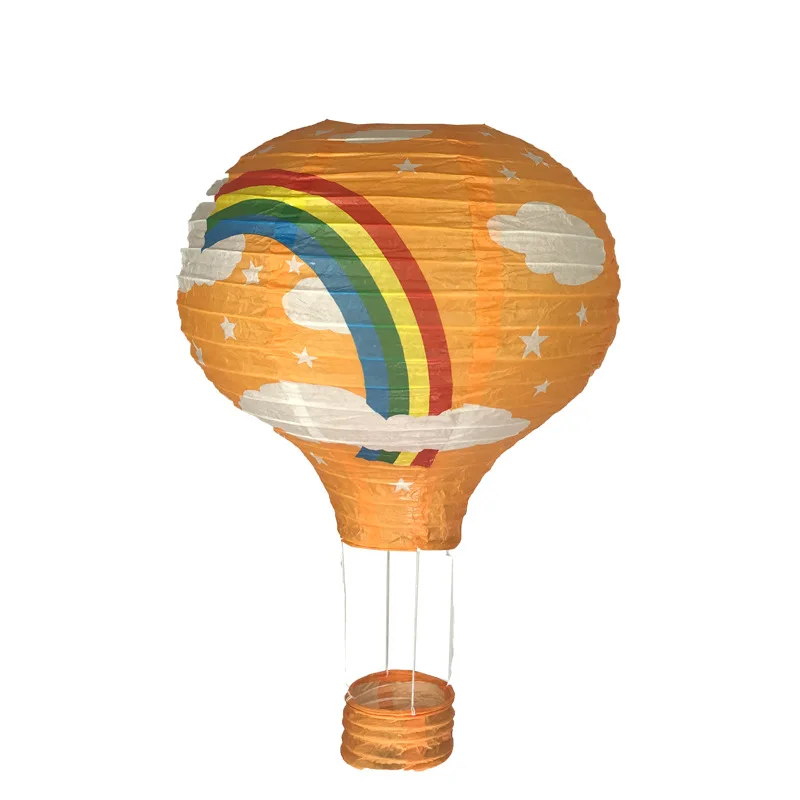 Bunte Faltlaterne im Heißluftballon-Design für Feiern – orange rainbow , 40CM Hot air balloon