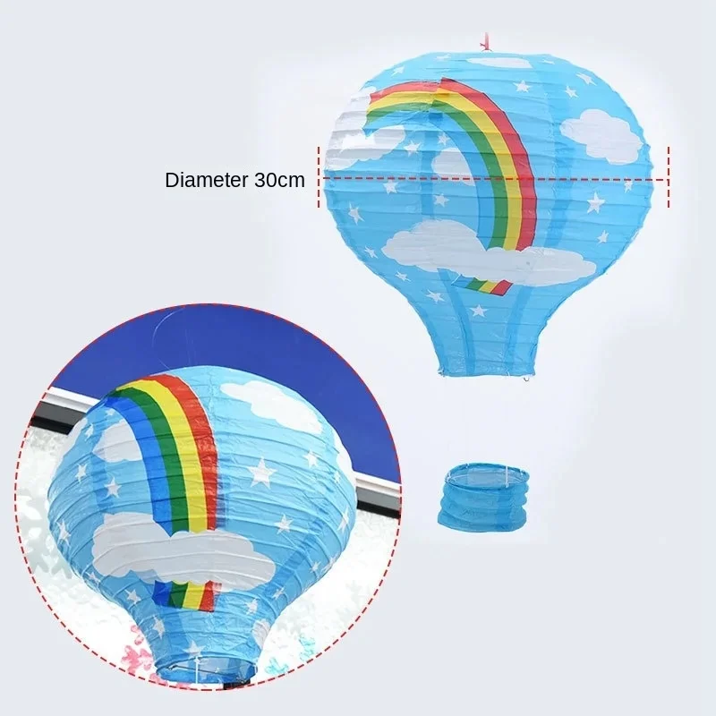Bunte Faltlaterne im Heißluftballon-Design für Feiern – Bild 6