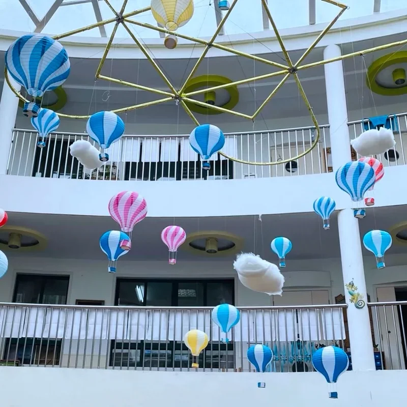Bunte Faltlaterne im Heißluftballon-Design für Feiern – Bild 4