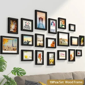 Wunderschöne 14/19er Set Fotogalerie-Rahmen für stilvolle Wanddekoration