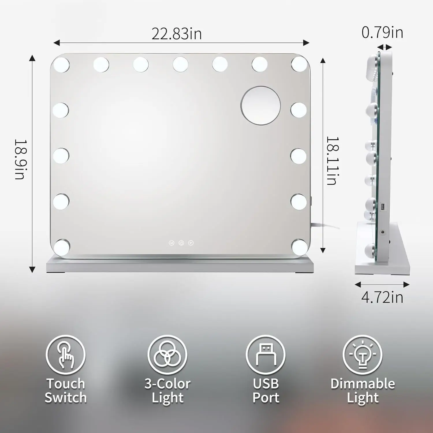 Hollywood Schminkspiegel mit 15 Dimmbaren LED-Lichtern – Bild 6