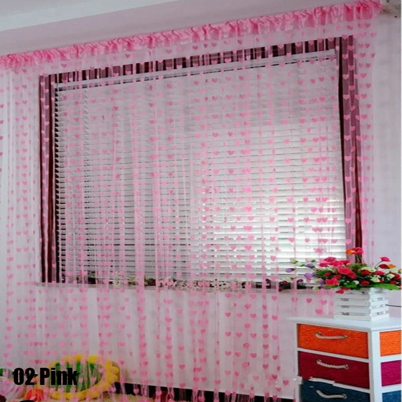 Bunte romantische Liebeslinie Vorhang für Fenster und Türen – Bild 4