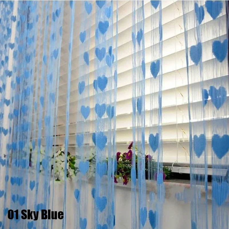Bunte romantische Liebeslinie Vorhang für Fenster und Türen – Bild 3