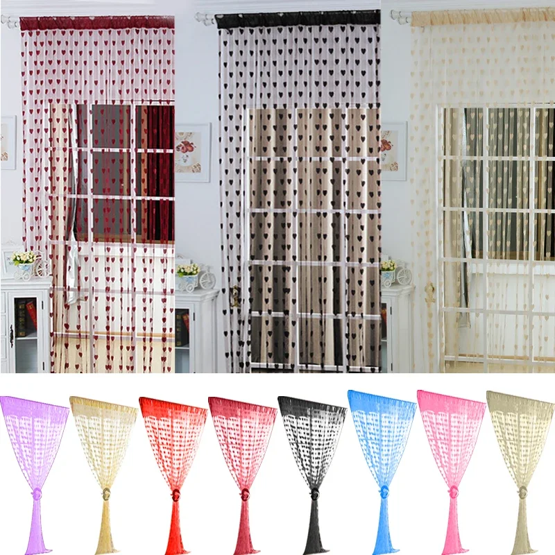 Bunte romantische Liebeslinie Vorhang für Fenster und Türen – Bild 2