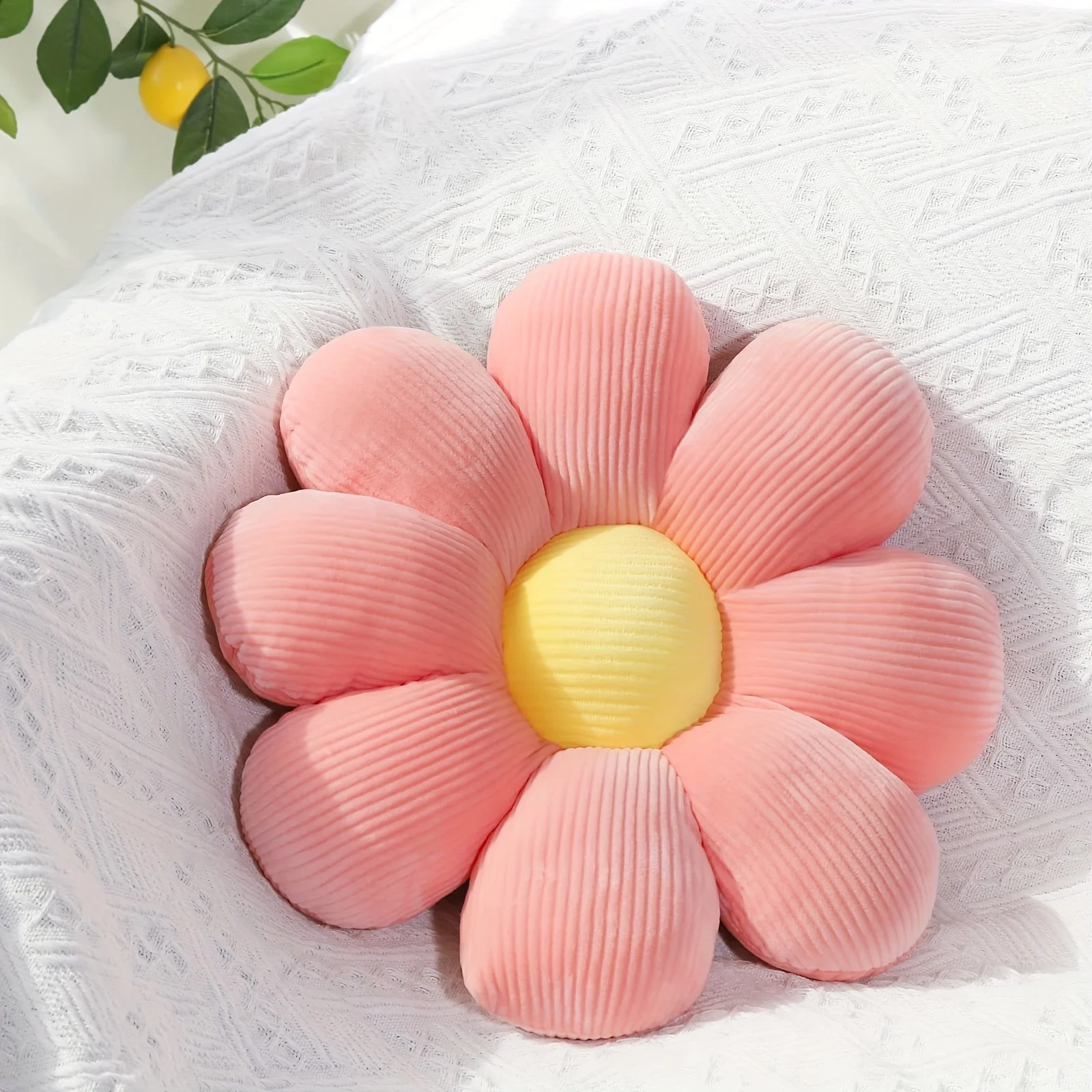 Sonnenblumen-Kissen und Daisy-Sitzkissen für Kinder – Pink