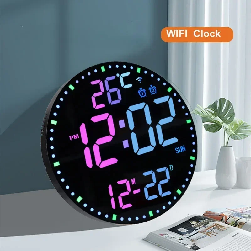 Smartes WLAN LED Wanduhren-Set mit Temperatur- und Datumsanzeige – Bild 6