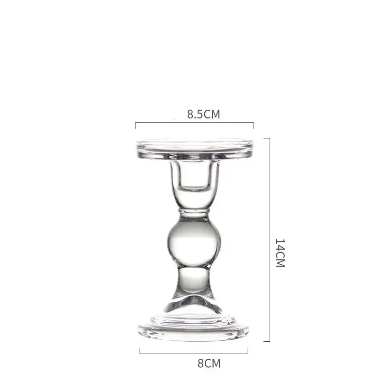 Elegante Glas-Teelichthalter für Hochzeiten und Dekoration – Height 5.51 inch