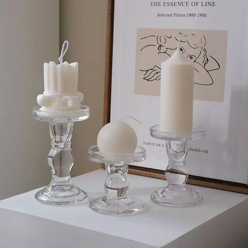 Elegante Glas-Teelichthalter für Hochzeiten und Dekoration – Bild 4