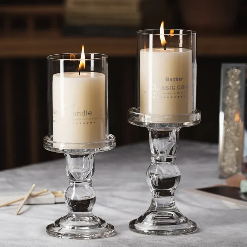 Elegante Glas-Teelichthalter für Hochzeiten und Dekoration – Bild 3
