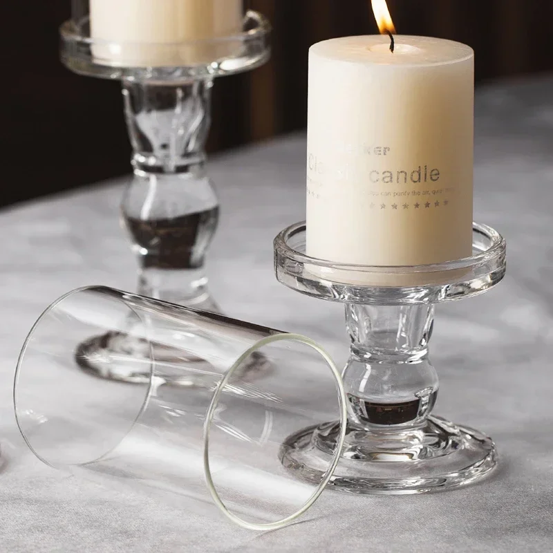 Elegante Glas-Teelichthalter für Hochzeiten und Dekoration – Bild 2