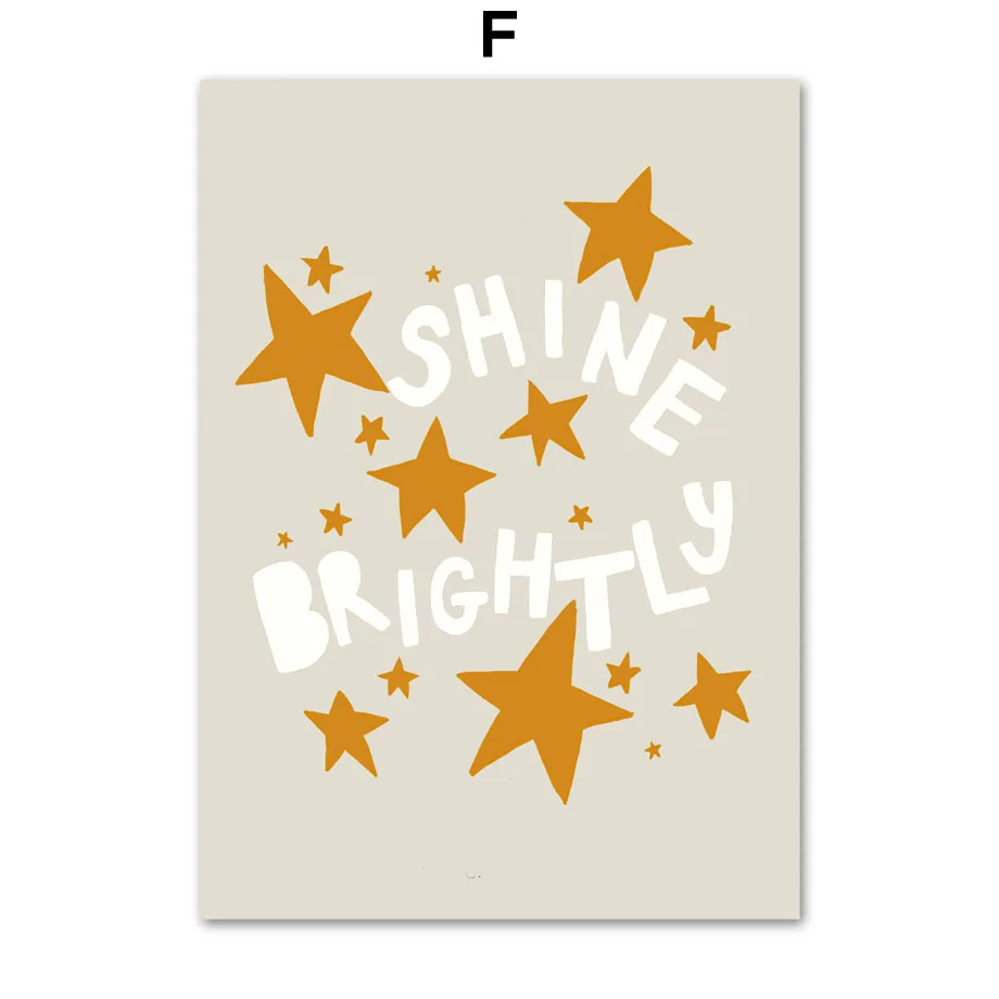 Verspielte Wandkunst für Kinderzimmer: Cartoon-Motive auf Leinwand – 50X70cm No Framed , F