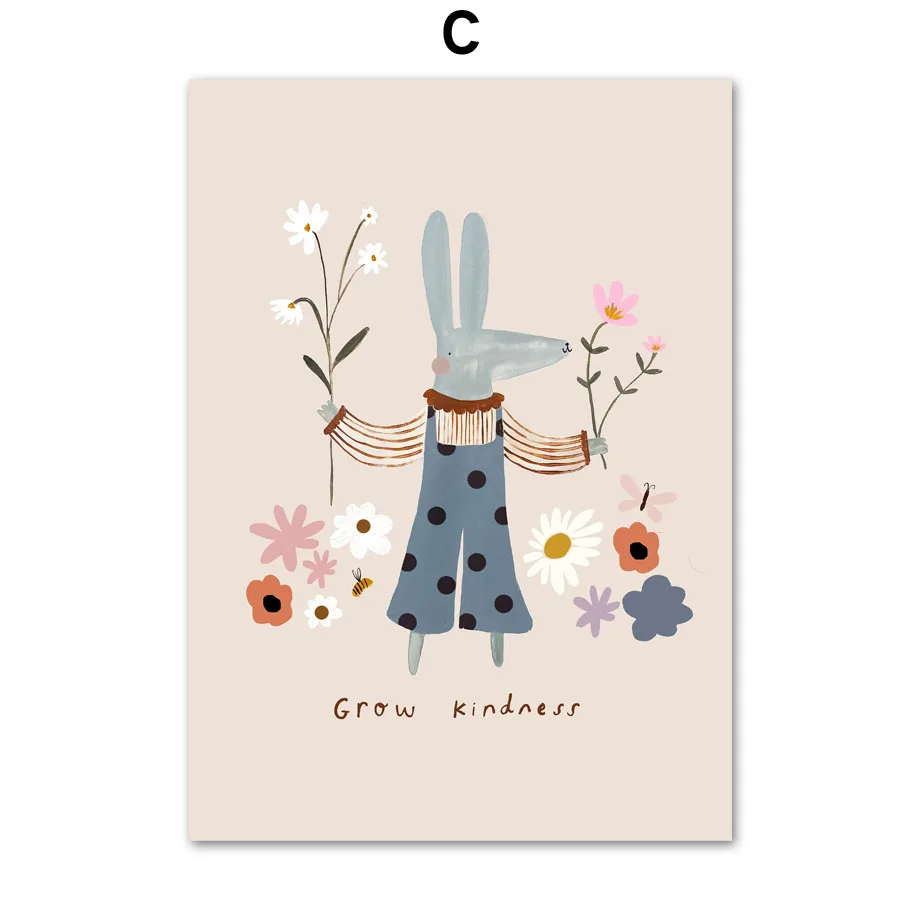 Verspielte Wandkunst für Kinderzimmer: Cartoon-Motive auf Leinwand – 50X70cm No Framed , C