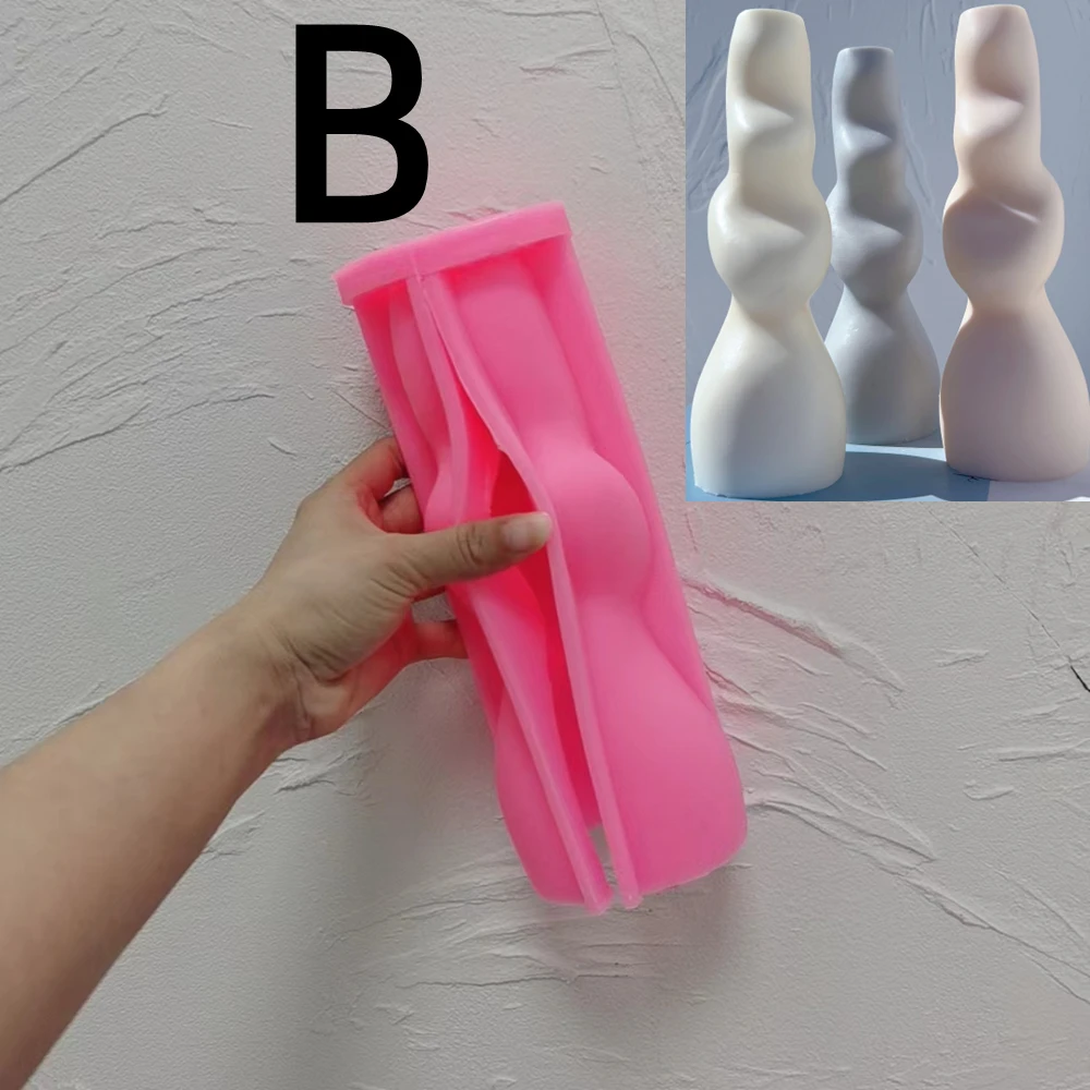 Bunte Silikonkerzenform mit 3 einzigartigen Designs – B , CN