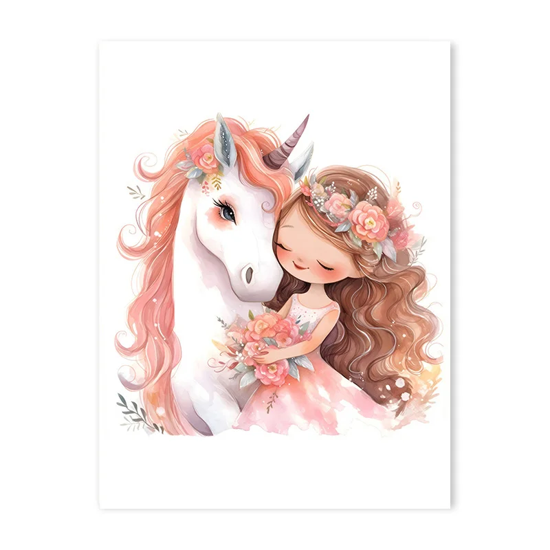 Magischer rosa Ballerina-Einhorn Poster für Kinderzimmer Deko – 50x70cm , CJ50919