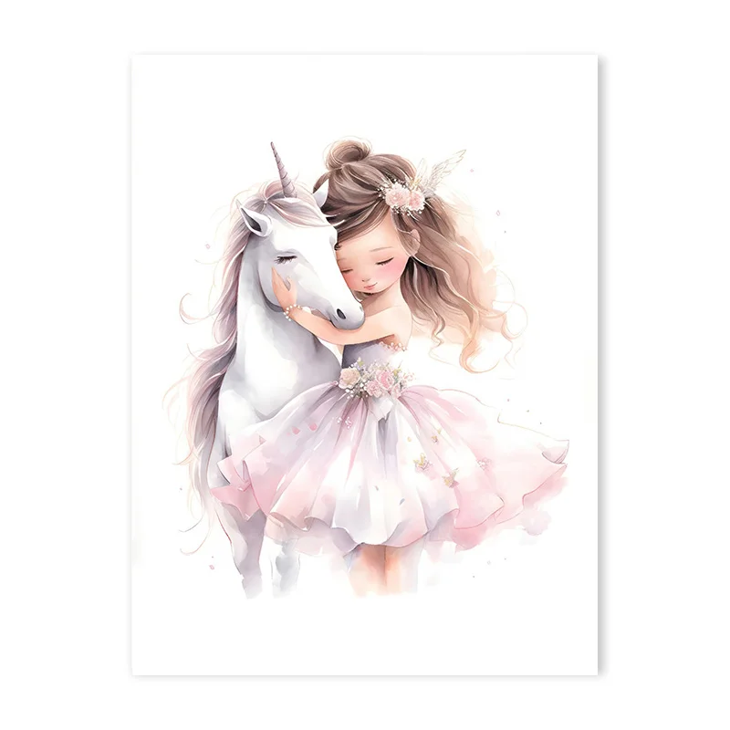 Magischer rosa Ballerina-Einhorn Poster für Kinderzimmer Deko – 30x45cm , CJ50917