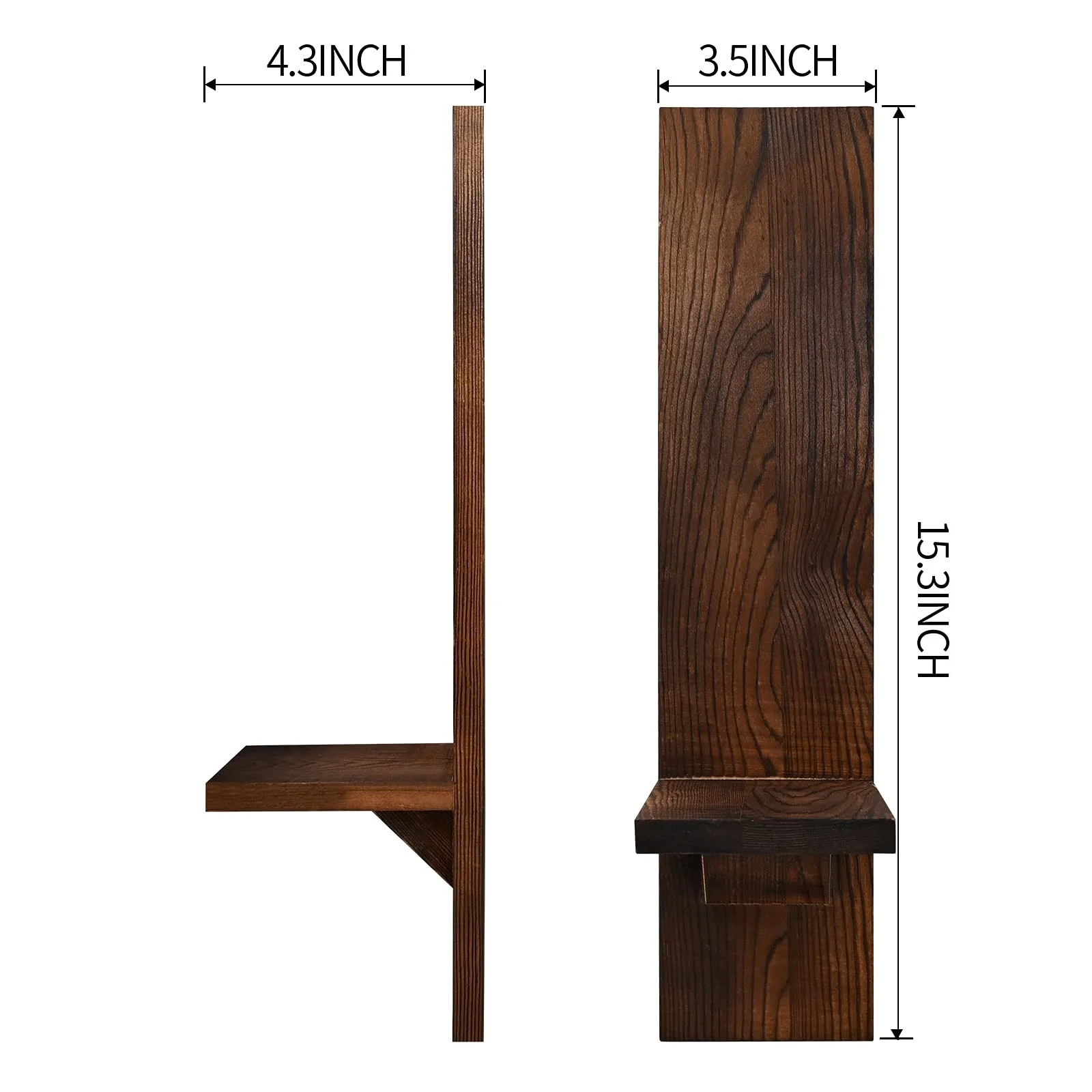 Set aus 2 rustikalen Holz-Wandkerzenhaltern für das Wohnzimmer – Bild 5