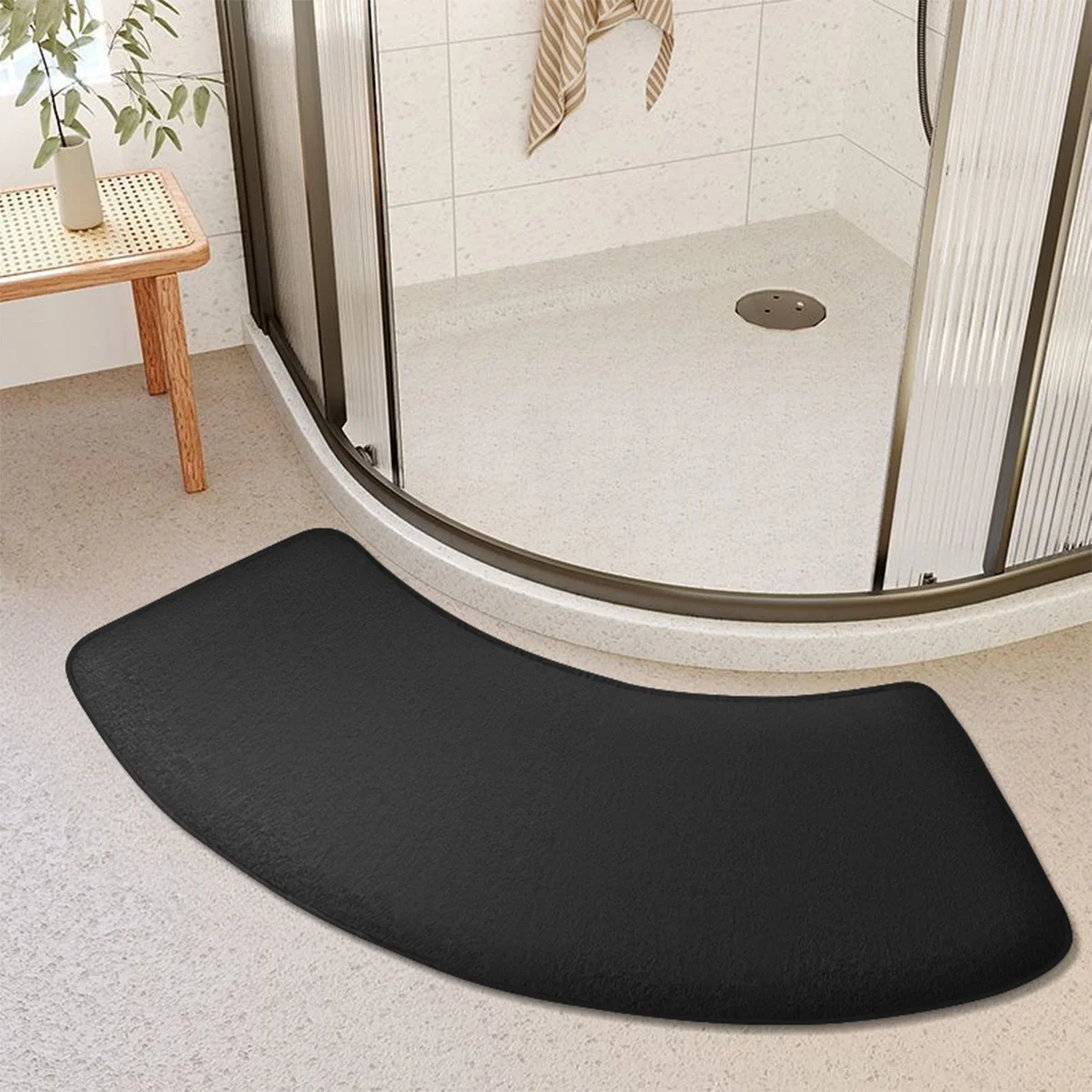 Rutschfeste, dicke Duschmatte für Badezimmer und Eingänge – Black , 400MMx1000MM