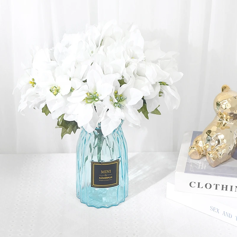 Wunderschöner 32 cm roter Weihnachtsstrauß für Hochzeiten und Dekoration – WHITE