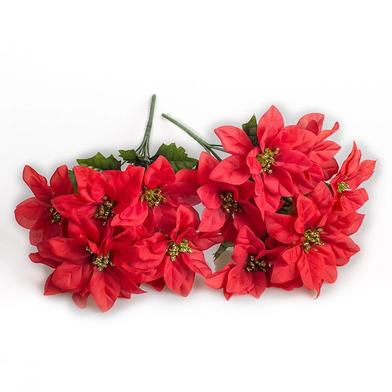 Wunderschöner 32 cm roter Weihnachtsstrauß für Hochzeiten und Dekoration – Bild 2