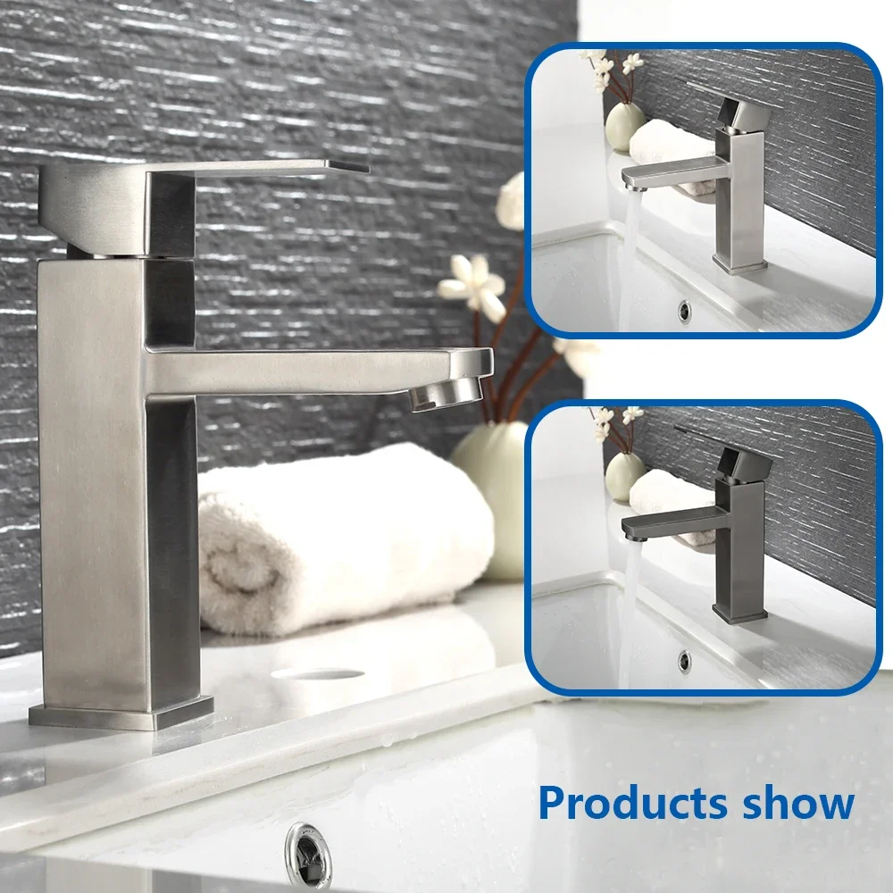 Eleganter Badezimmer-Wasserhahn mit Mischbatterie in Mattschwarz – Bild 3