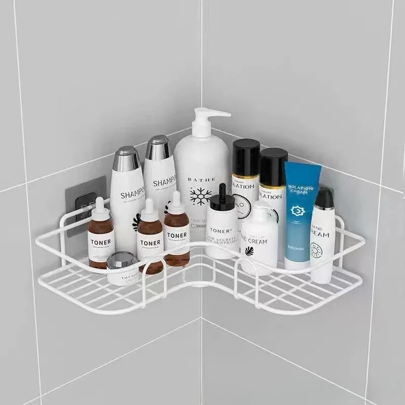 Eckregal für das Badezimmer – Wandmontierte Aufbewahrungslösung – 1pc Triangle White
