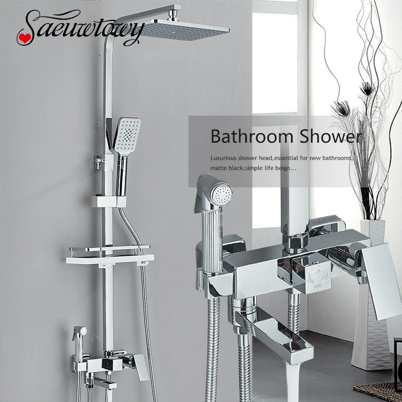 Eleganter 3/4-Weg Duschmischer mit Regenbrause und Bidet-Funktion