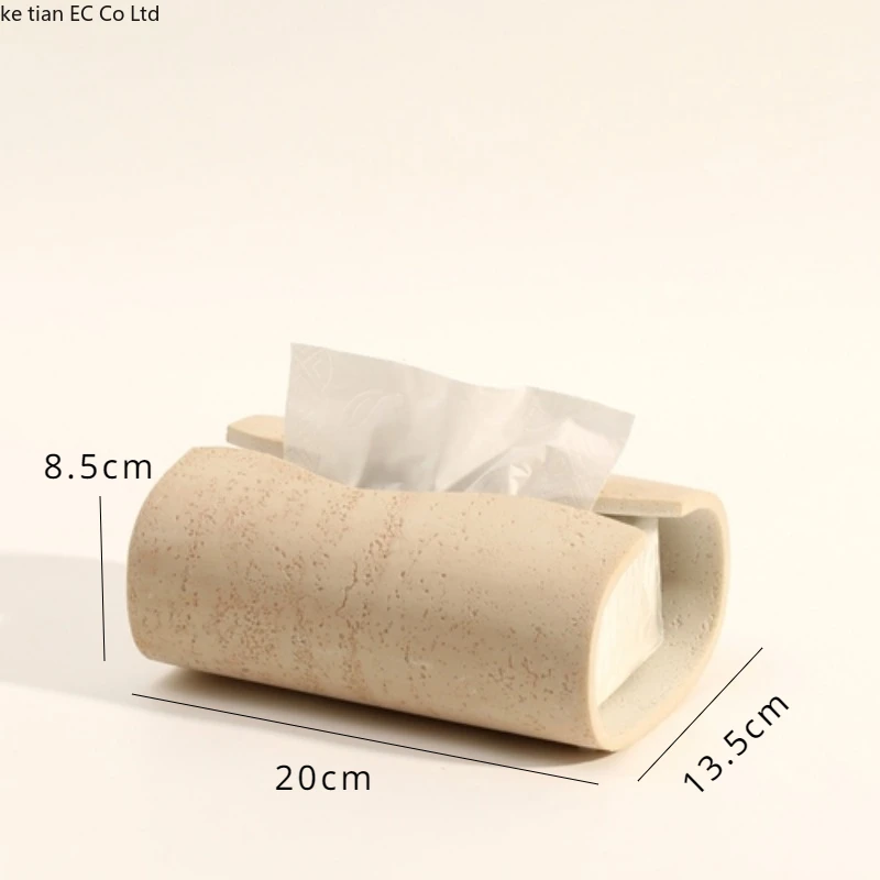Wabi-Sabi Badezimmer Set mit Steinlicht und Halterungen – Tissue box-2