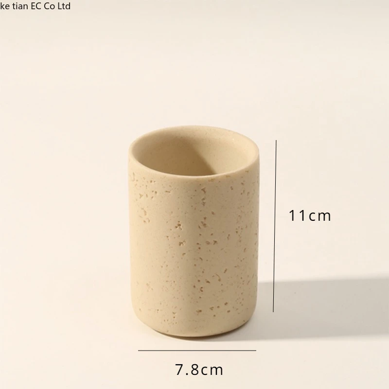 Wabi-Sabi Badezimmer Set mit Steinlicht und Halterungen – mouthwash cup