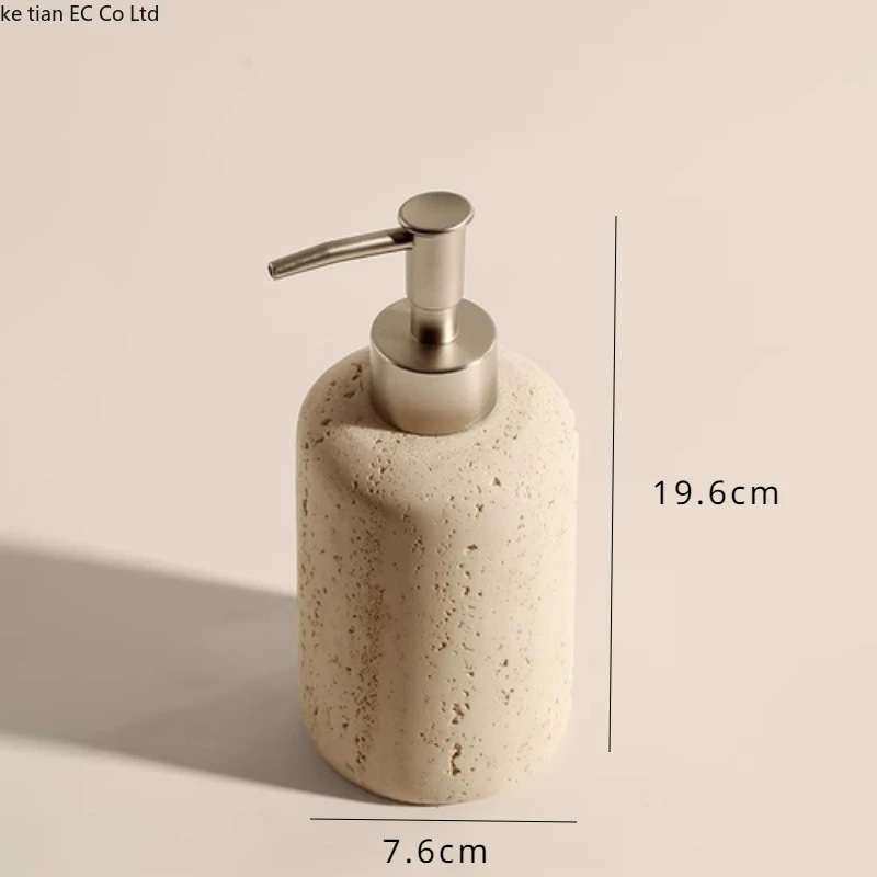 Wabi-Sabi Badezimmer Set mit Steinlicht und Halterungen – Lotion bottle