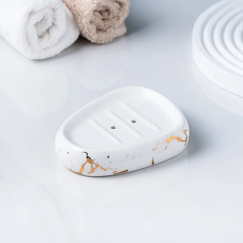 Elegantes fünfteilige Keramik-Badezimmer-Set für Familie – – soap dish