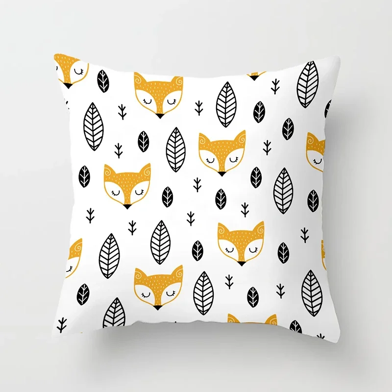Niedlicher Cartoon-Fuchs Kissenbezug für gemütliches Wohnen – 28 , 50x50cm