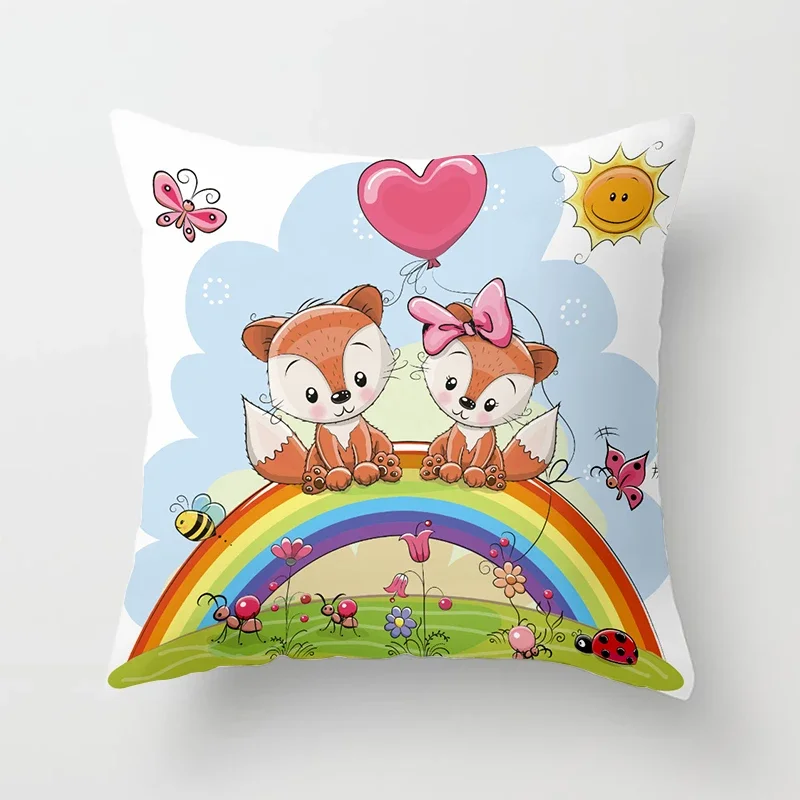 Niedlicher Cartoon-Fuchs Kissenbezug für gemütliches Wohnen – 24 , 50x50cm
