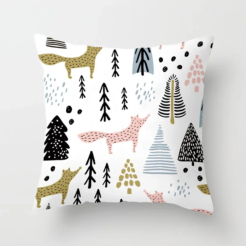 Niedlicher Cartoon-Fuchs Kissenbezug für gemütliches Wohnen – 11 , 40x40cm