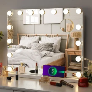 Hollywood Schminkspiegel mit 15 Dimmbaren LED-Lichtern