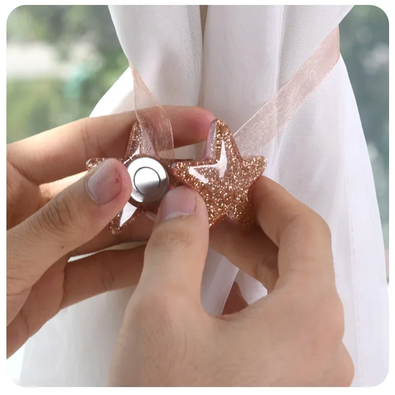 Magnetische Pentagram Vorhangbindung mit Clips und Halterung