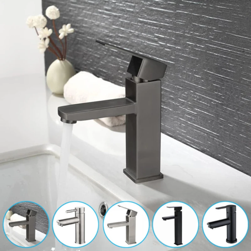 Eleganter Badezimmer-Wasserhahn mit Mischbatterie in Mattschwarz