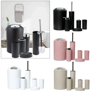 Praktisches 6-teiliges Badezimmer Zubehör Set für Sauberkeit und Stil