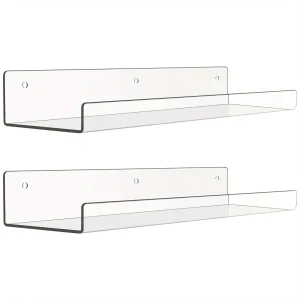 2er Set Klare Acryl Wandregale – Vielseitige Aufbewahrungslösung für jeden Raum