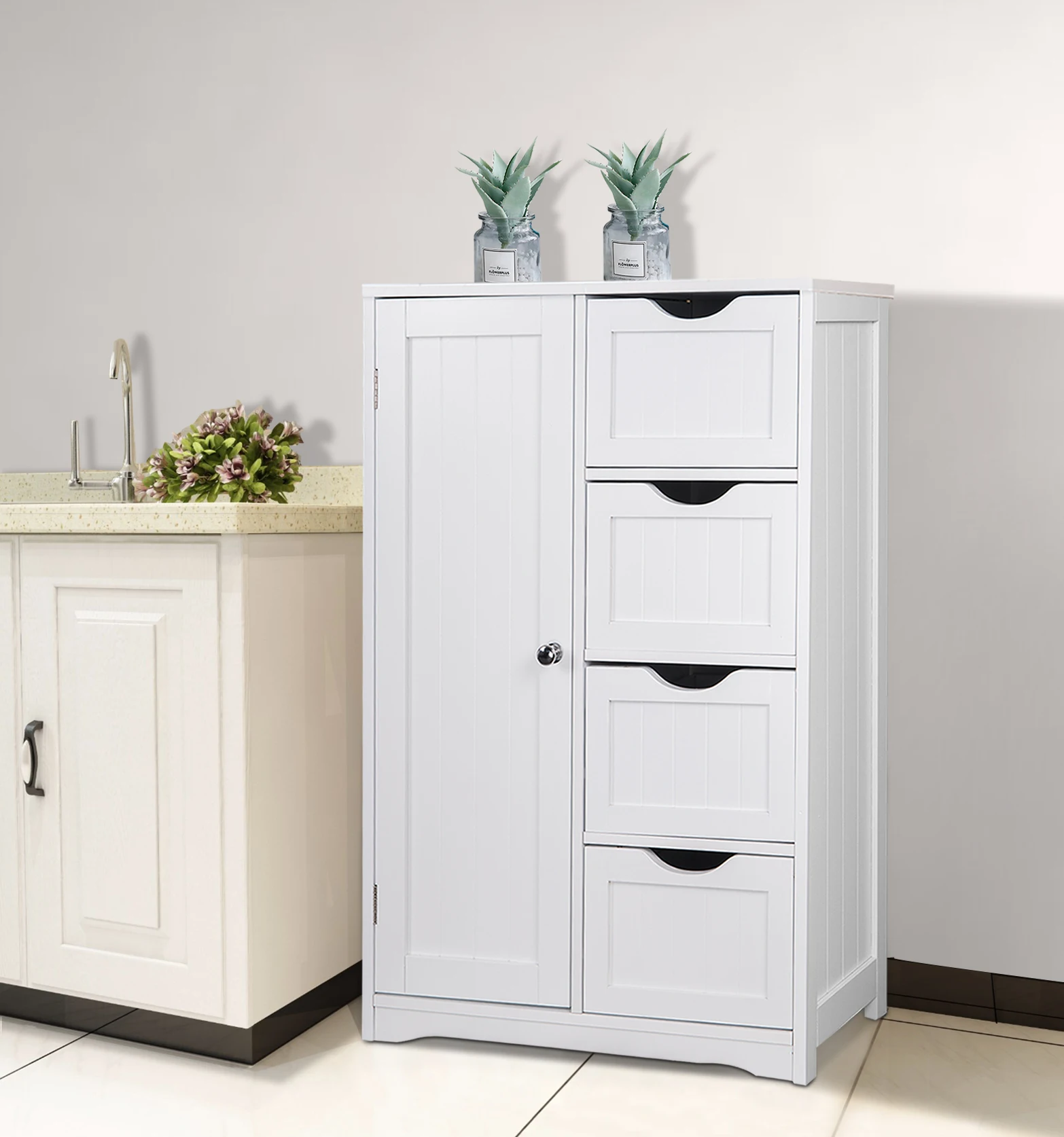 Hochwertiger Badezimmer-Schrank mit 4 Schubladen und Ablage