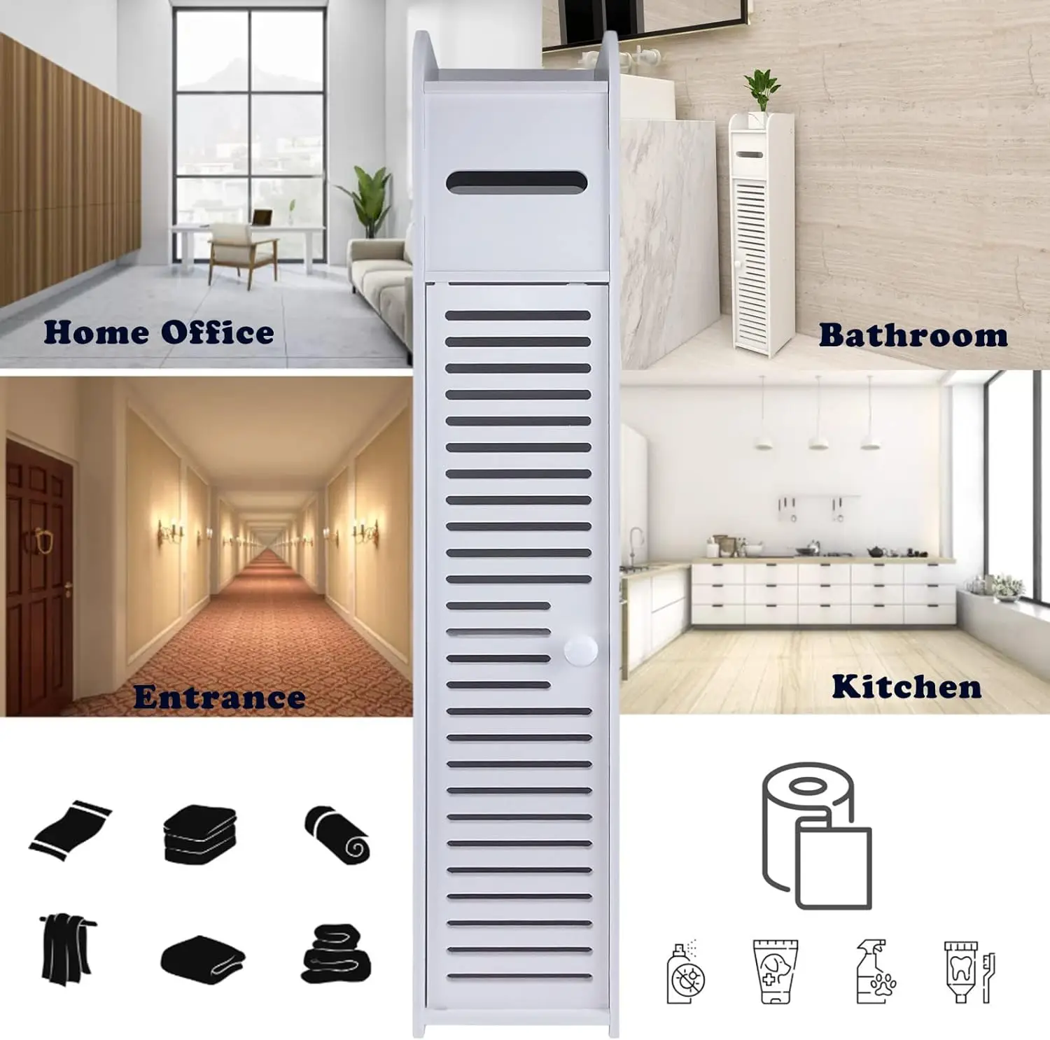 Praktischer 3-stufiger Badezimmer-Speicher-Schrank für Toilettenpapier – Bild 5